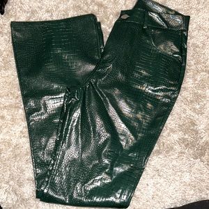 Women’s Size 4 Princess Polly Green Leather Pants
